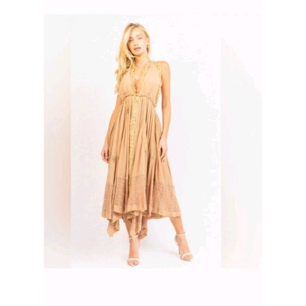 AREA STARS Farrah Halter Lace Trimming Exposed Back Dress Sz XS NEW - Picture 10 of 11